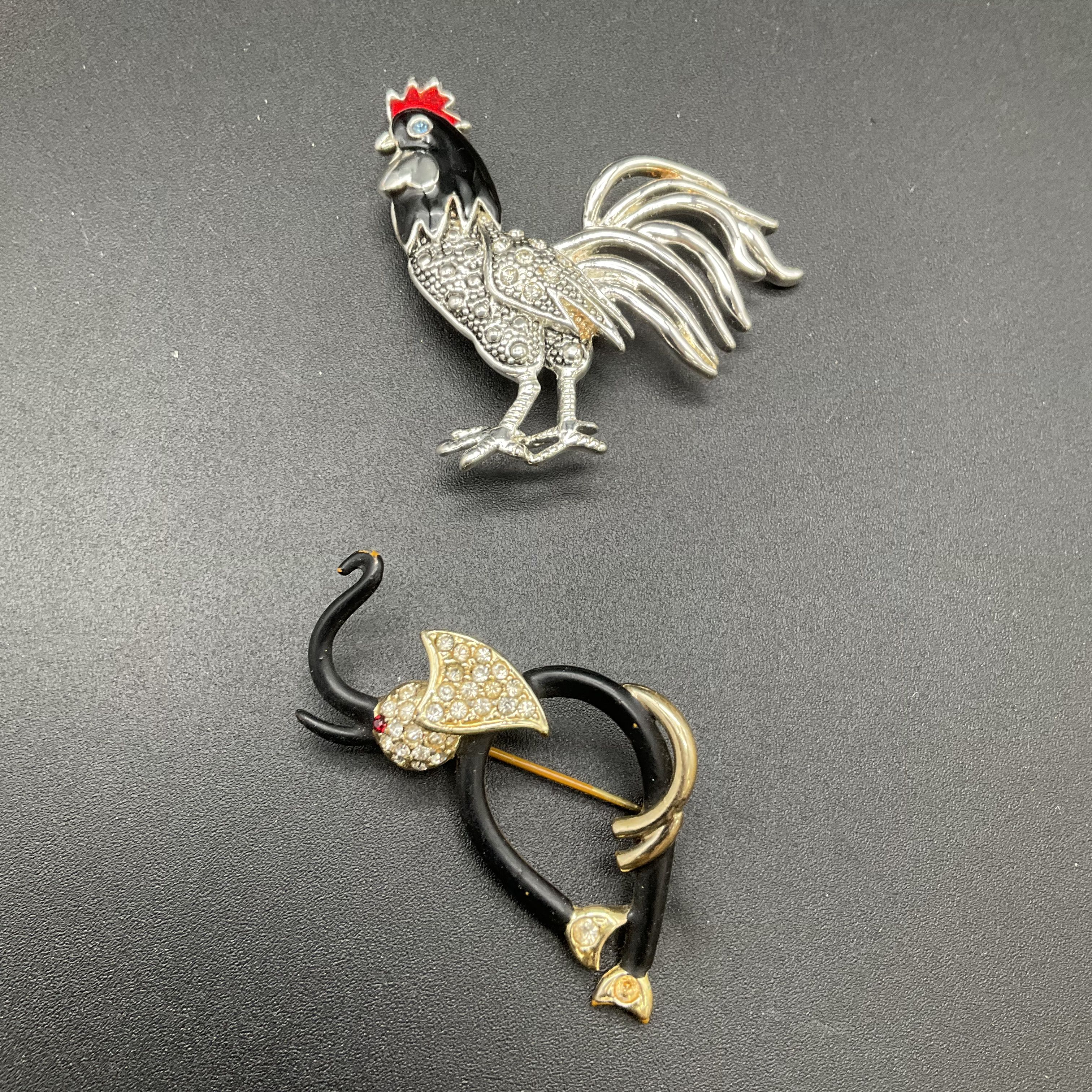 Animal Brooch Jewelry Lot of 9 Vintage and Modern T-Rex Eagle Leopard Elephant - Image 6