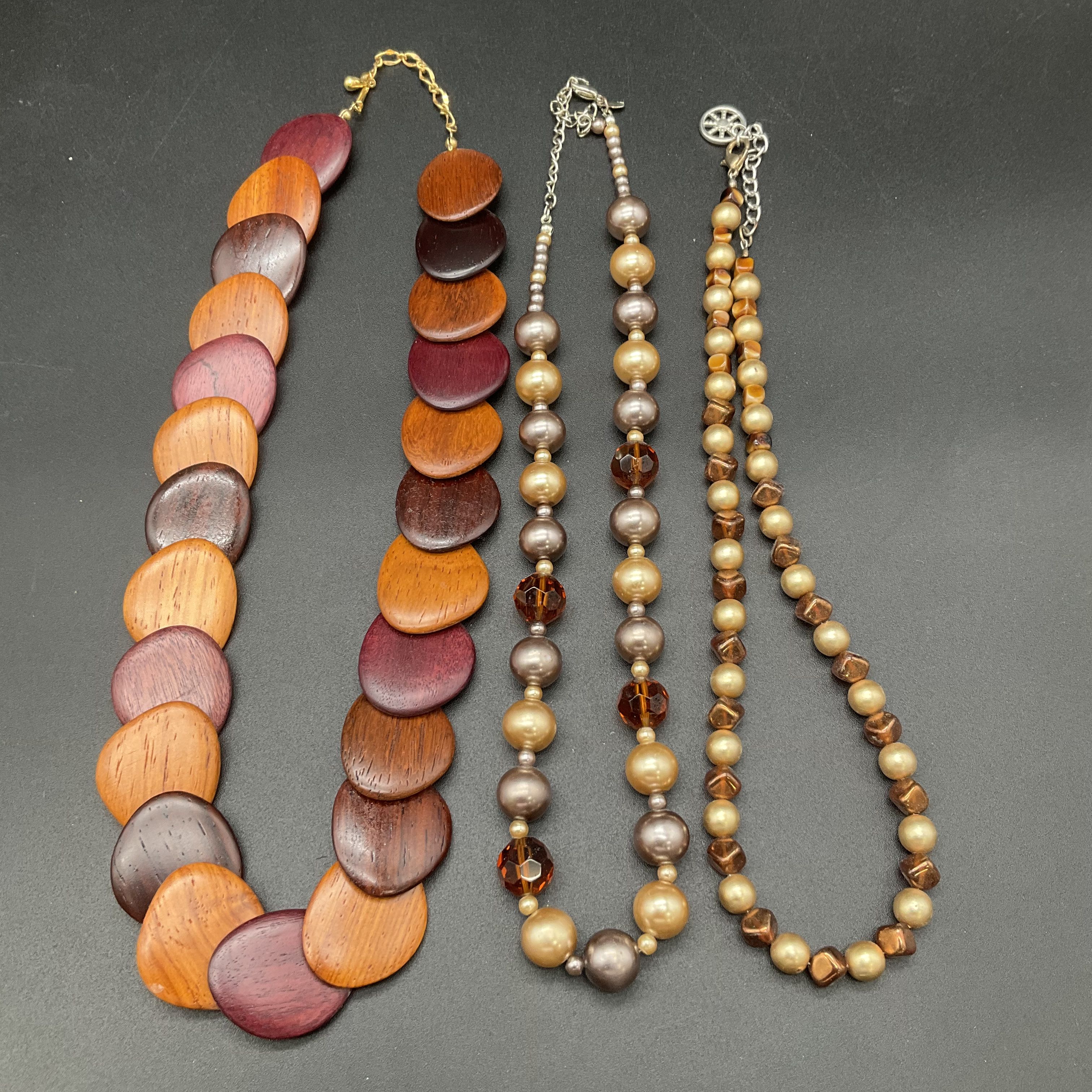 Boho Tribal Eclectic Jewelry Lot 8 Necklaces Wood Shell Beaded Natural Materials - Image 3