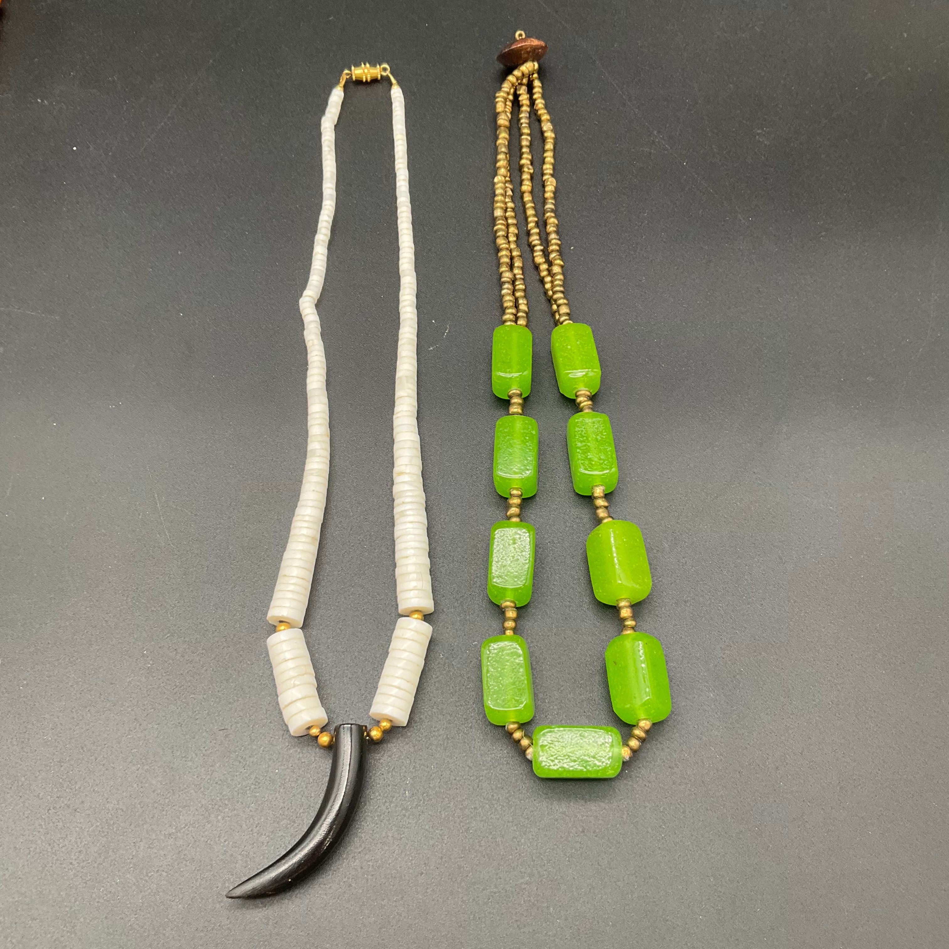 Boho Tribal Eclectic Jewelry Lot 8 Necklaces Wood Shell Beaded Natural Materials - Image 4