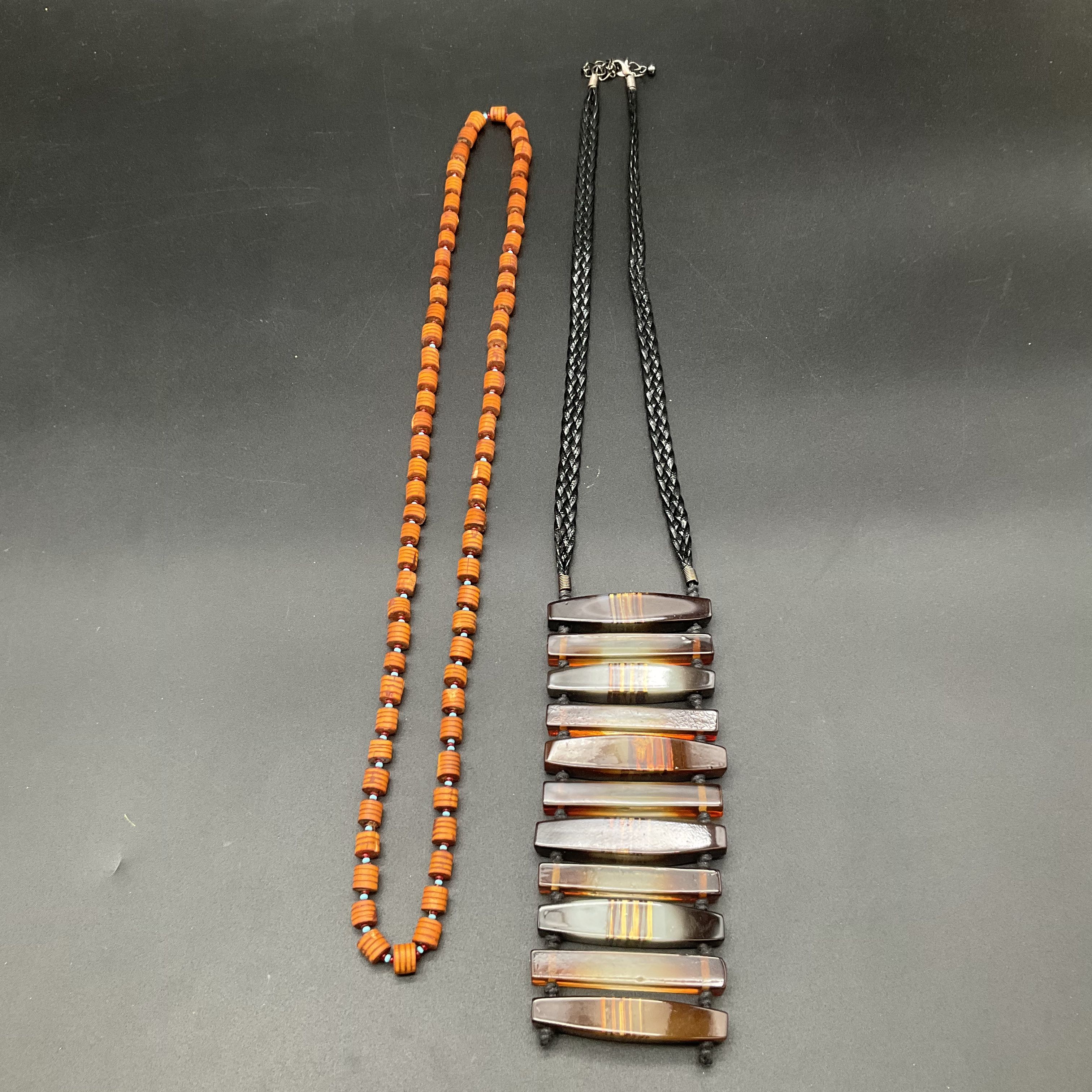 Boho Tribal Eclectic Jewelry Lot 8 Necklaces Wood Shell Beaded Natural Materials - Image 5