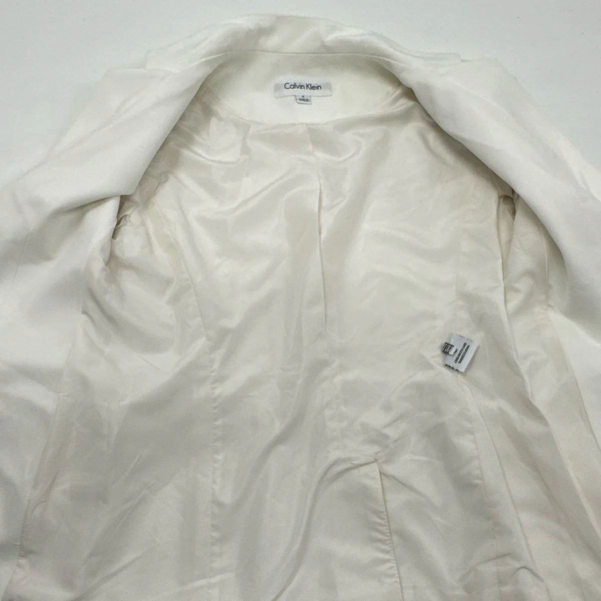 Calvin Klein Women's Cream Single Button Blazer Jacket Gold Hardware Sz 2 NWT - Image 3