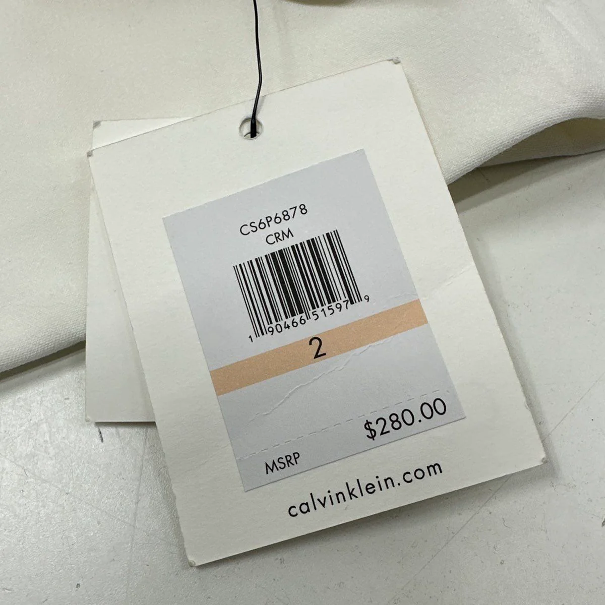 Calvin Klein Women's Cream Single Button Blazer Jacket Gold Hardware Sz 2 NWT - Image 7