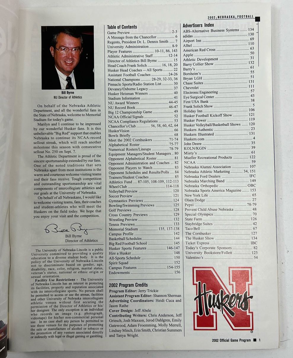 Collectible Sports Memorabilia NE Huskers Game Program & Media Guide Books Lot - Image 7
