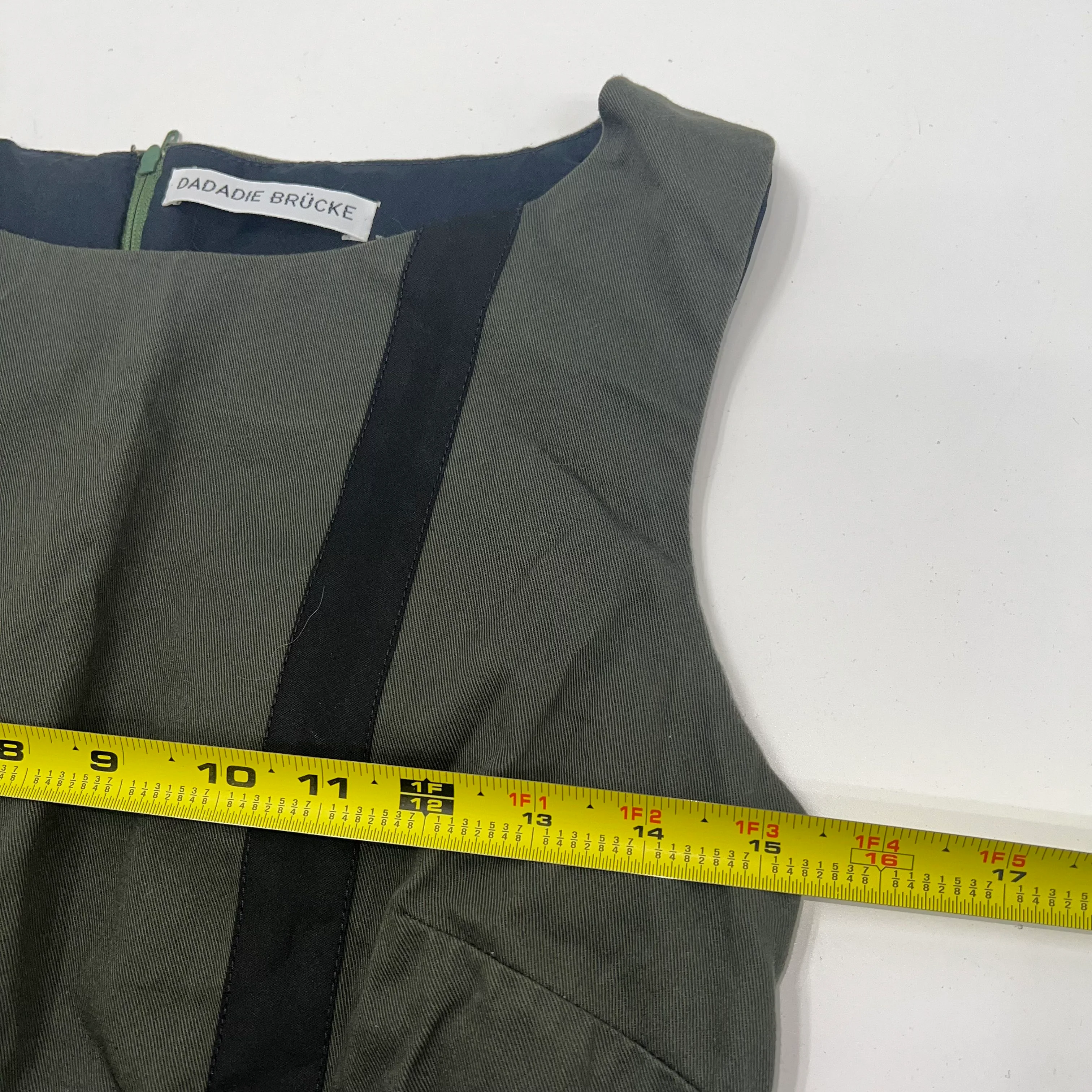 Dadadie Brücke Green Black Tank Top Blouse Structured Women's Small? - Image 6