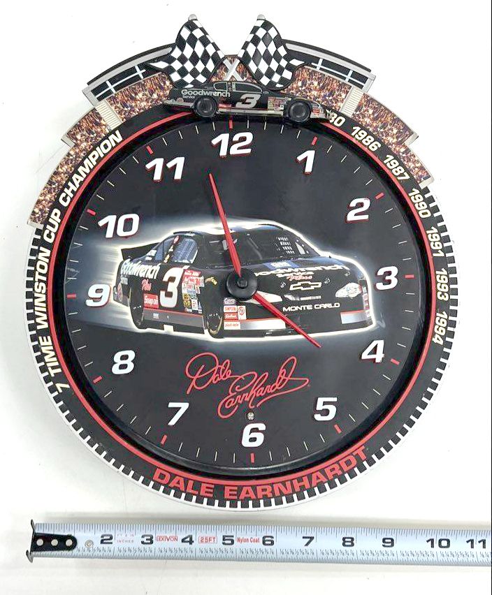 Dale Earnhardt #3 Racing Wall Clock 7 Time Champion 13" Vintage 2000 Goodwrench - Image 6