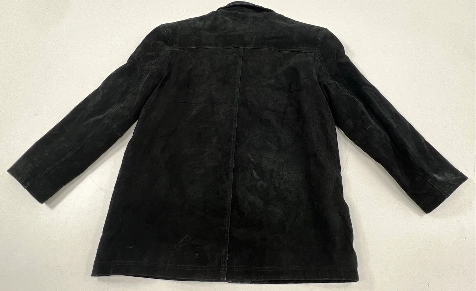 Danielle Martin Women's Black Suede Quilted Button Front Jacket Sz L - Image 9