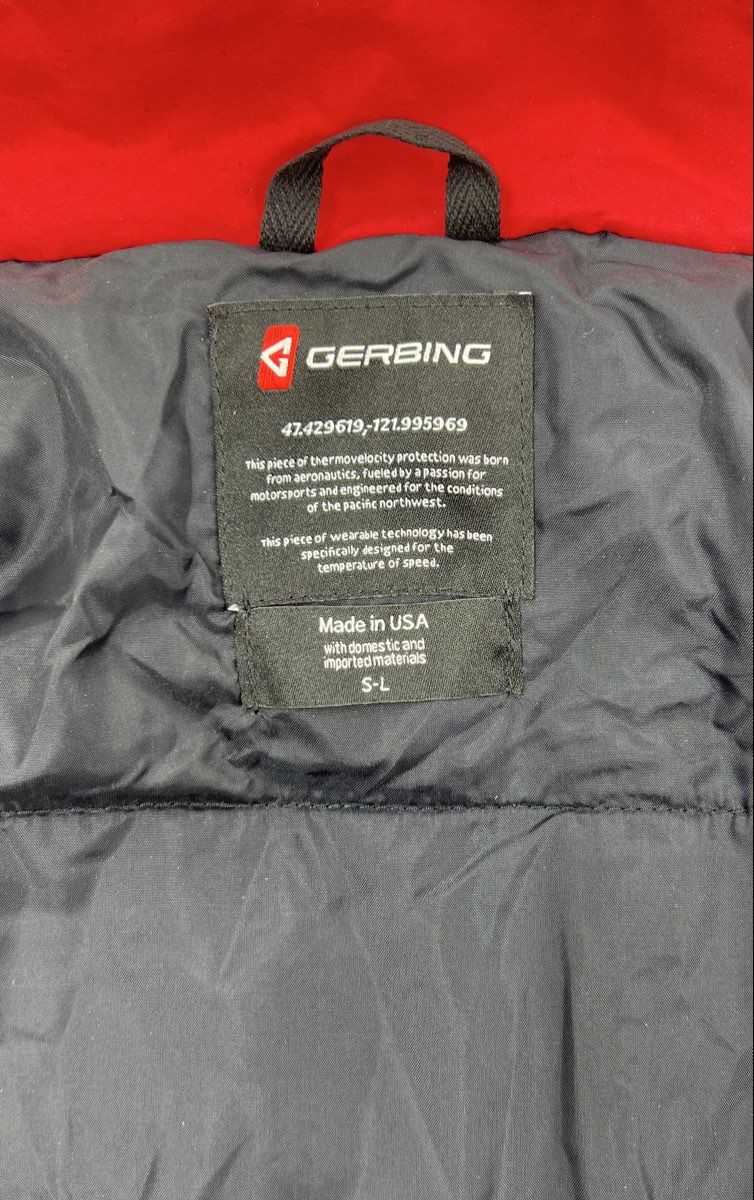 Gerbing Men's Heated Bomber Jacket Black Red Made in USA Controller Sz S-L - Image 5