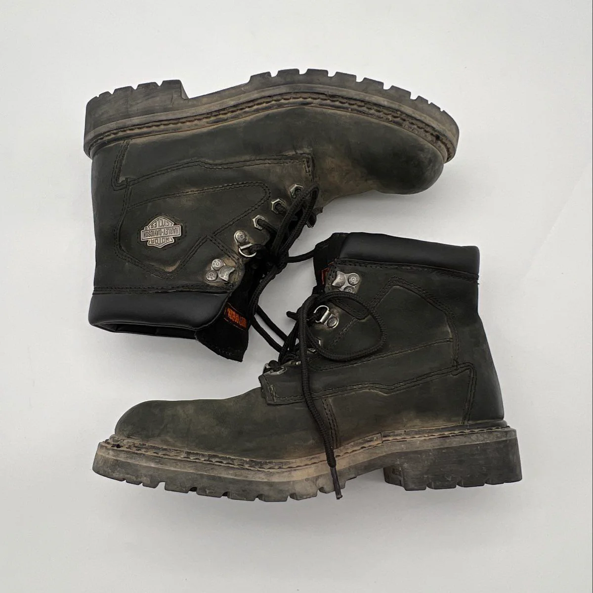 Harley Davidson D91005 Black Leather Ankle Motorcycle Boots Men's Size 7.5 - Image 4