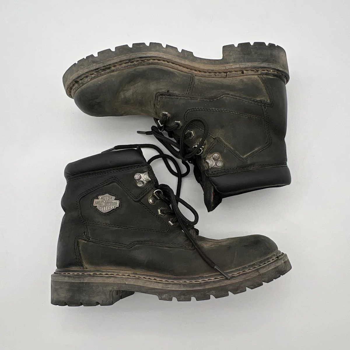 Harley Davidson D91005 Black Leather Ankle Motorcycle Boots Men's Size 7.5 - Image 5