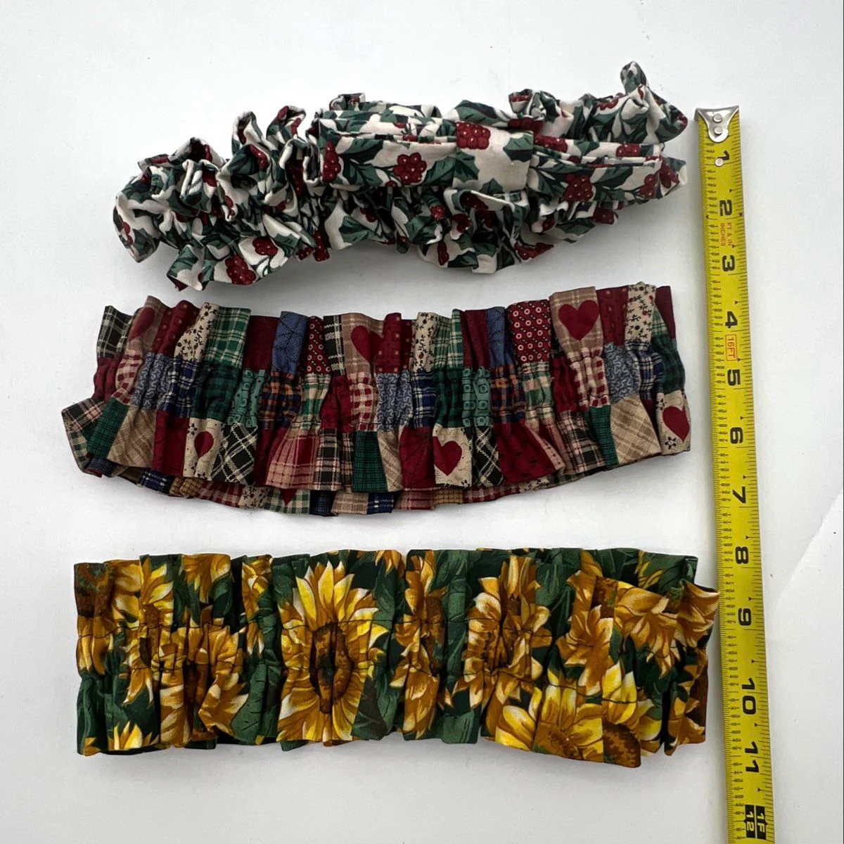 Longaberger Floral Basket Liner Lot of 3 Vintage Mixed Patterns Fabric - Image 3