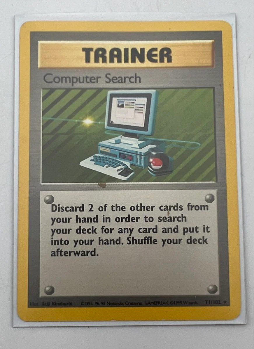 Pokemon Card Lot Base Set Rare Trainers Lass Pokemon Trader Computer Search - Image 6