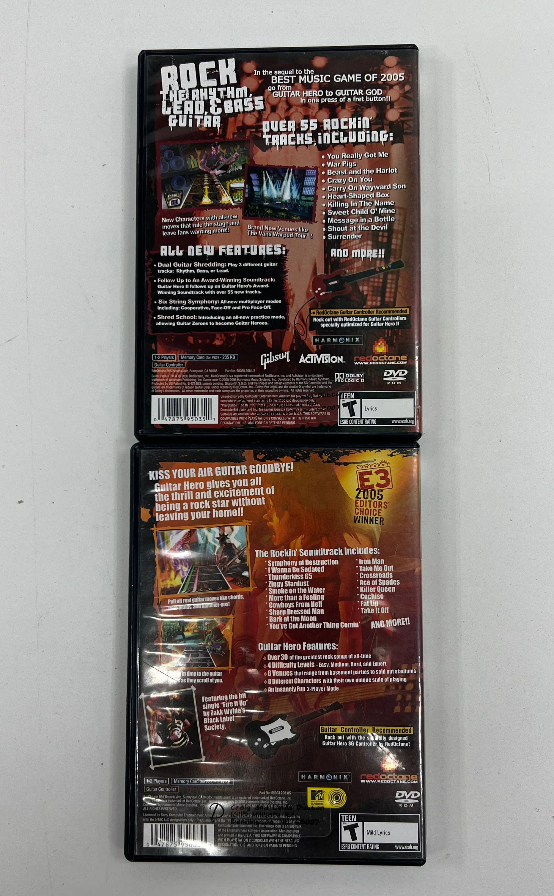 Sony Playstation 2 PS2 Game Lot UNTESTED Guitar Hero 1 & 2 in Cases - Image 3