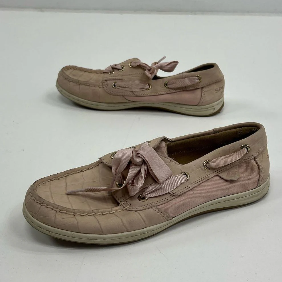 Sperry Pink Leather? Loafer Slip In Casual Lace Up Shoes Women's Size 7 - Image 4