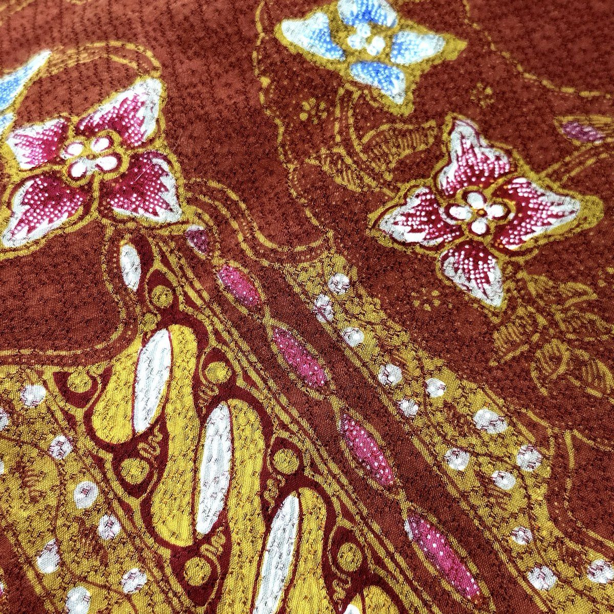 Vintage 70s Batik Maya Long Sleeve Button Down Shirt Floral Geometric Sz XL - Image 4