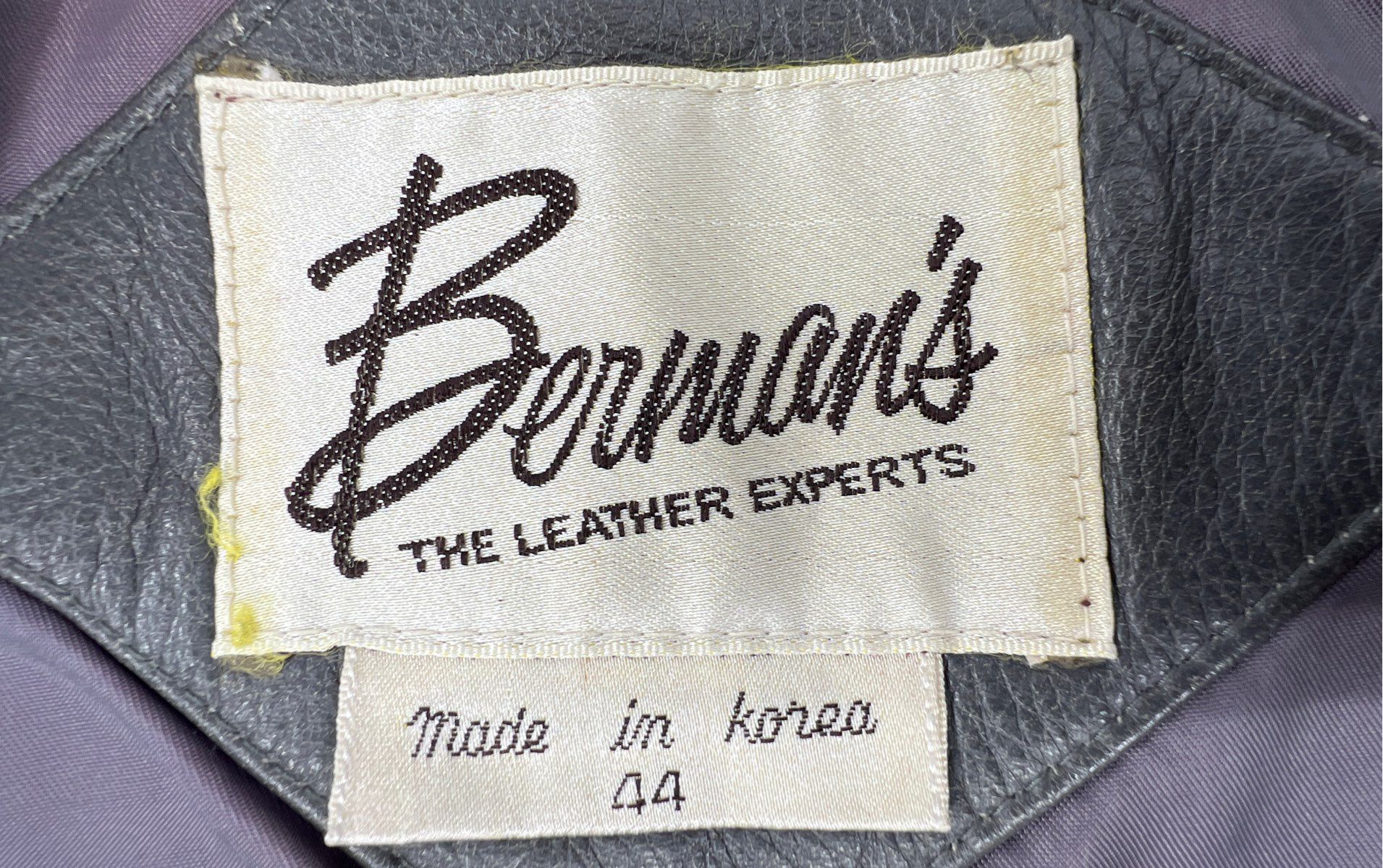 Vintage 80s Berman's Leather Blazer Two-Button Jacket Gray Sz 44 - Image 7