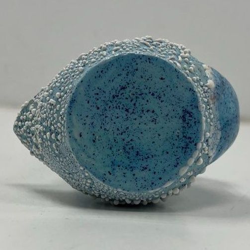 Vintage Blue Swan Ceramic Vase Figural Mid Century Modern Speckle Texture 6.5" - Image 6