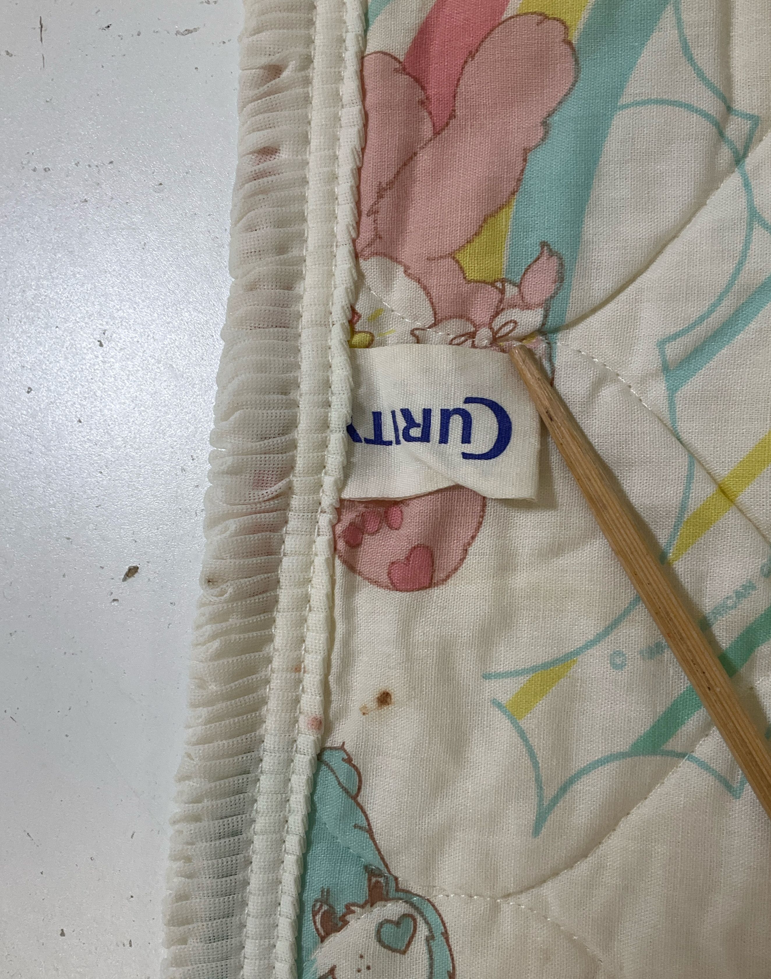 Vintage Care Bears Baby Linens & Flannel Scraps 6 Pieces Baby Hugs Baby Tugs - Image 3