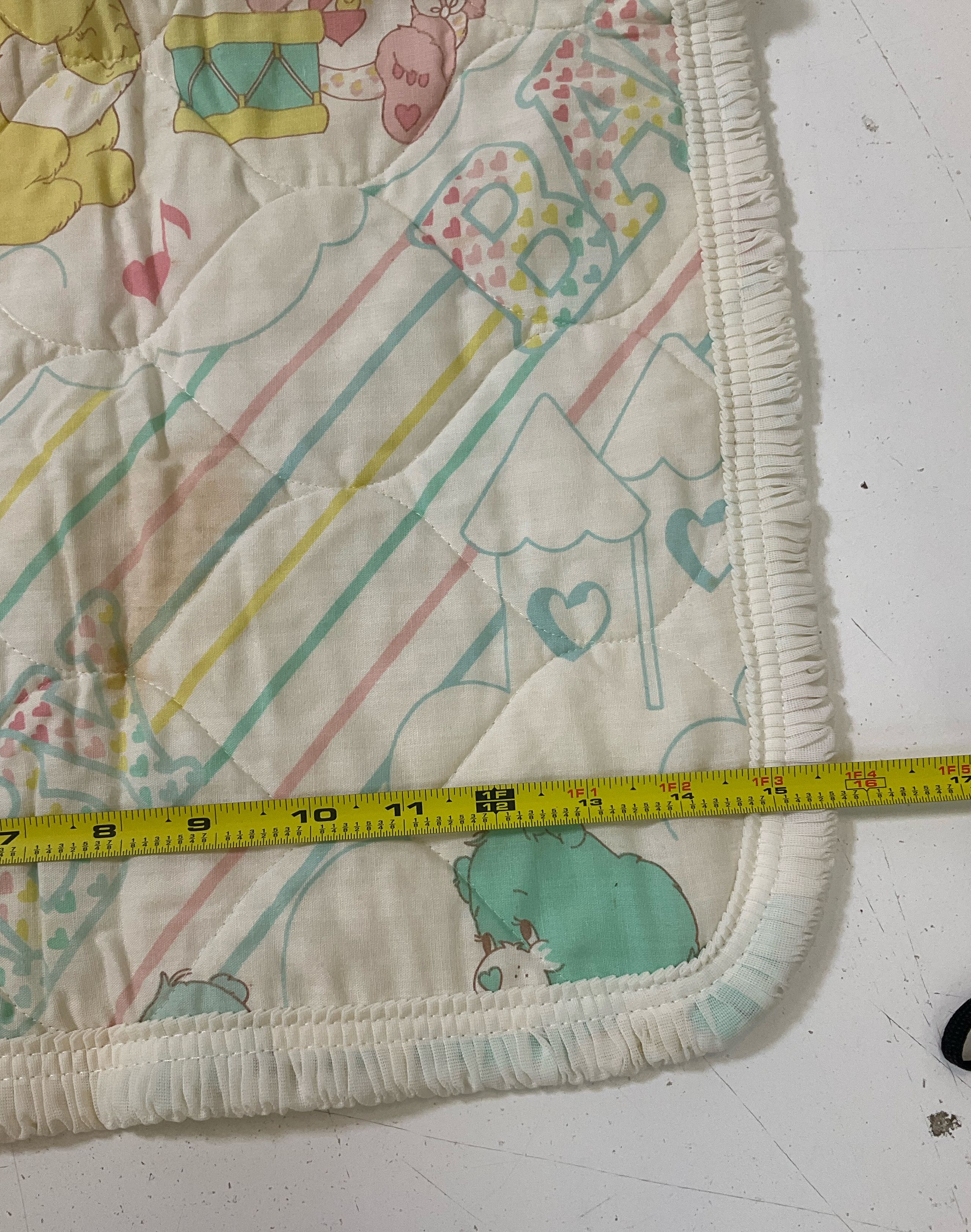 Vintage Care Bears Baby Linens & Flannel Scraps 6 Pieces Baby Hugs Baby Tugs - Image 4