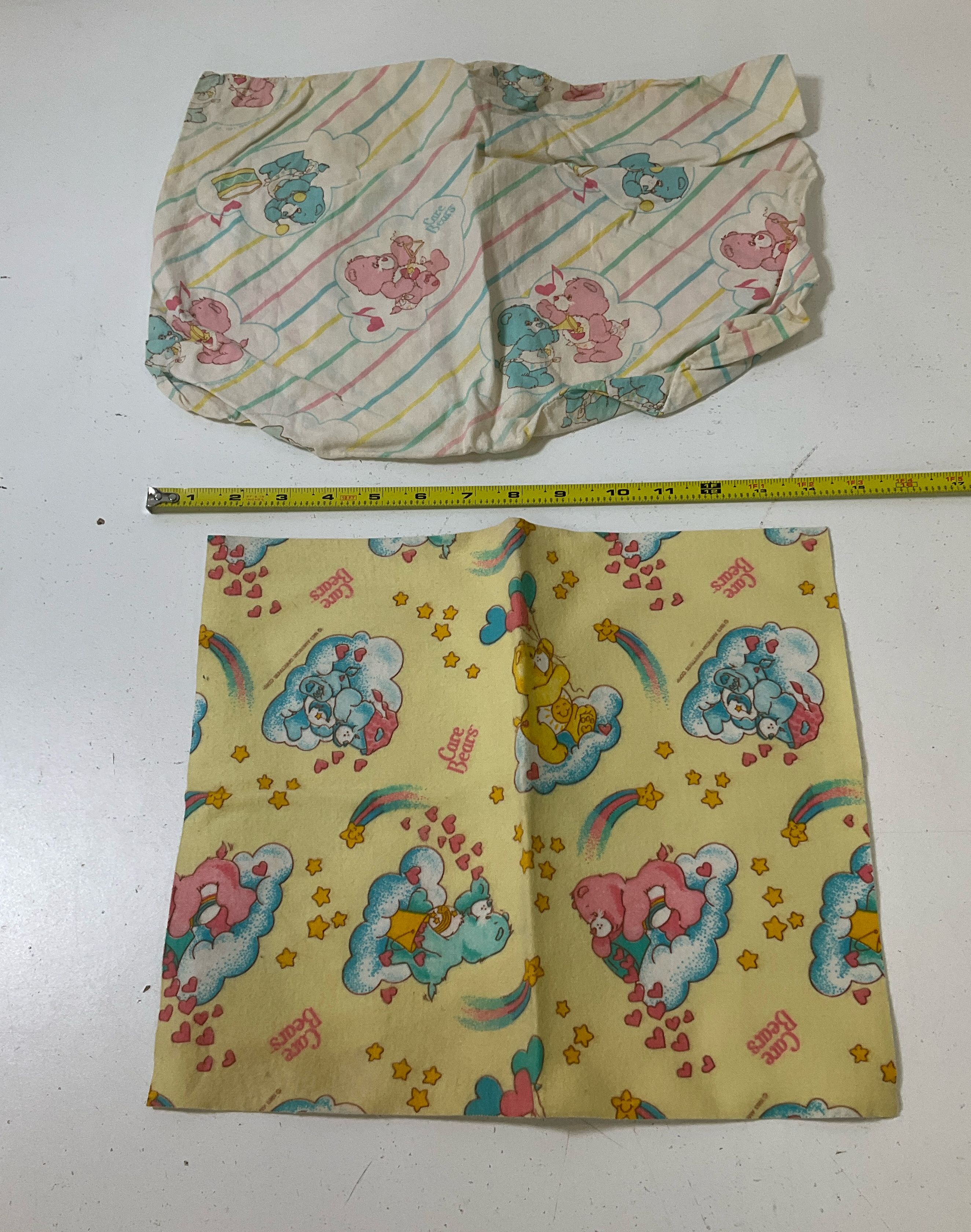Vintage Care Bears Baby Linens & Flannel Scraps 6 Pieces Baby Hugs Baby Tugs - Image 8