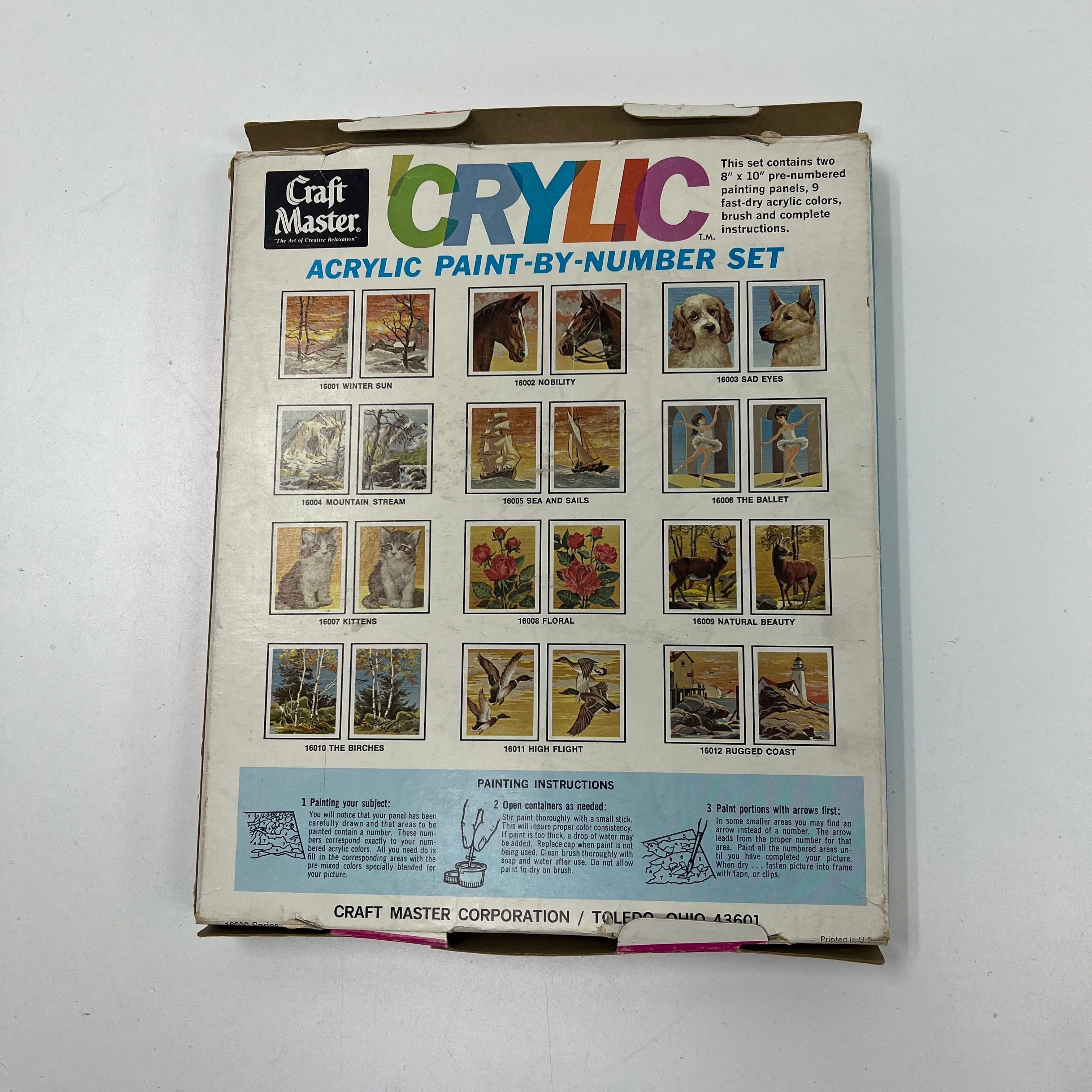Vintage Craft Master 'Crylic Paint By Number Set Dogs Incomplete - Image 3