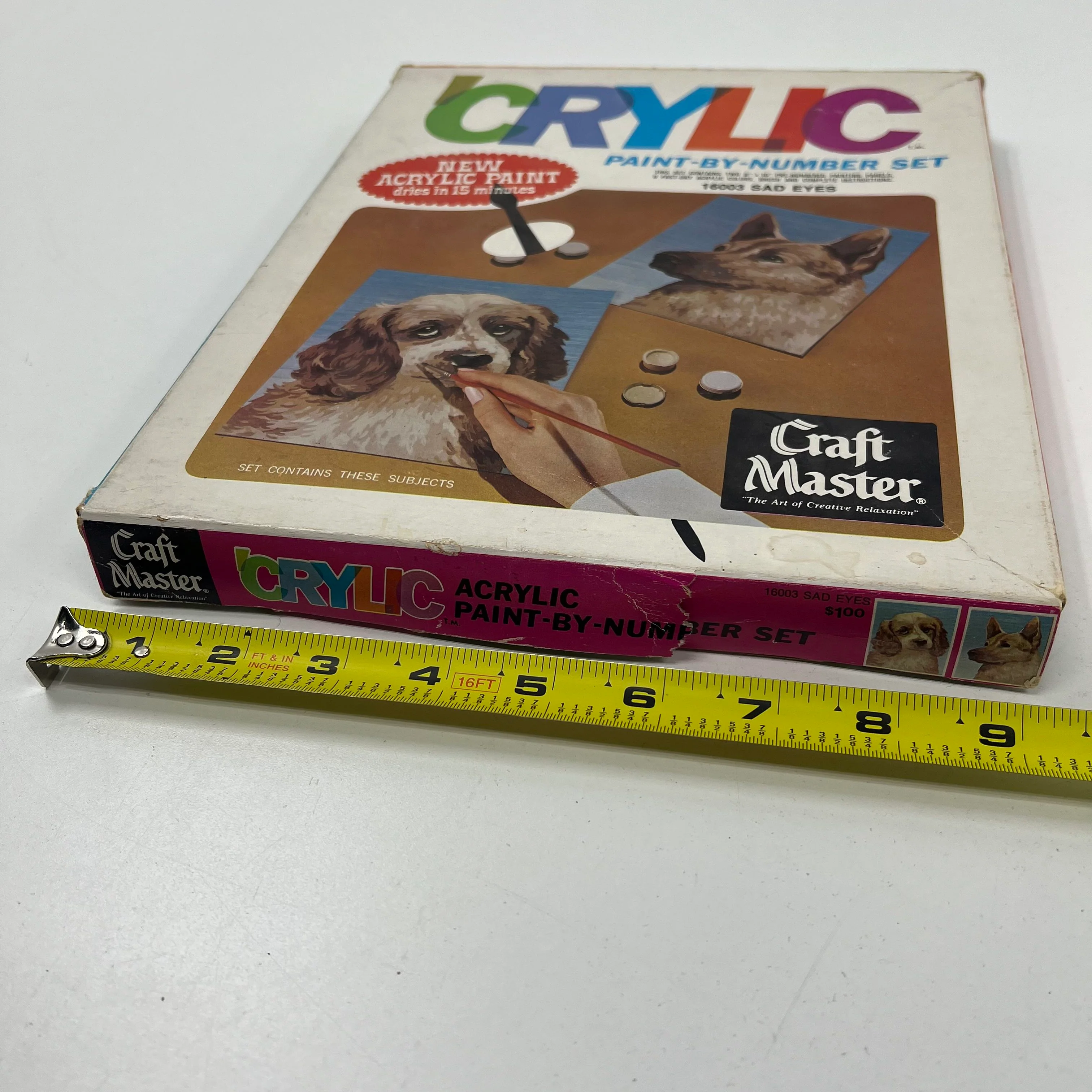 Vintage Craft Master 'Crylic Paint By Number Set Dogs Incomplete - Image 6