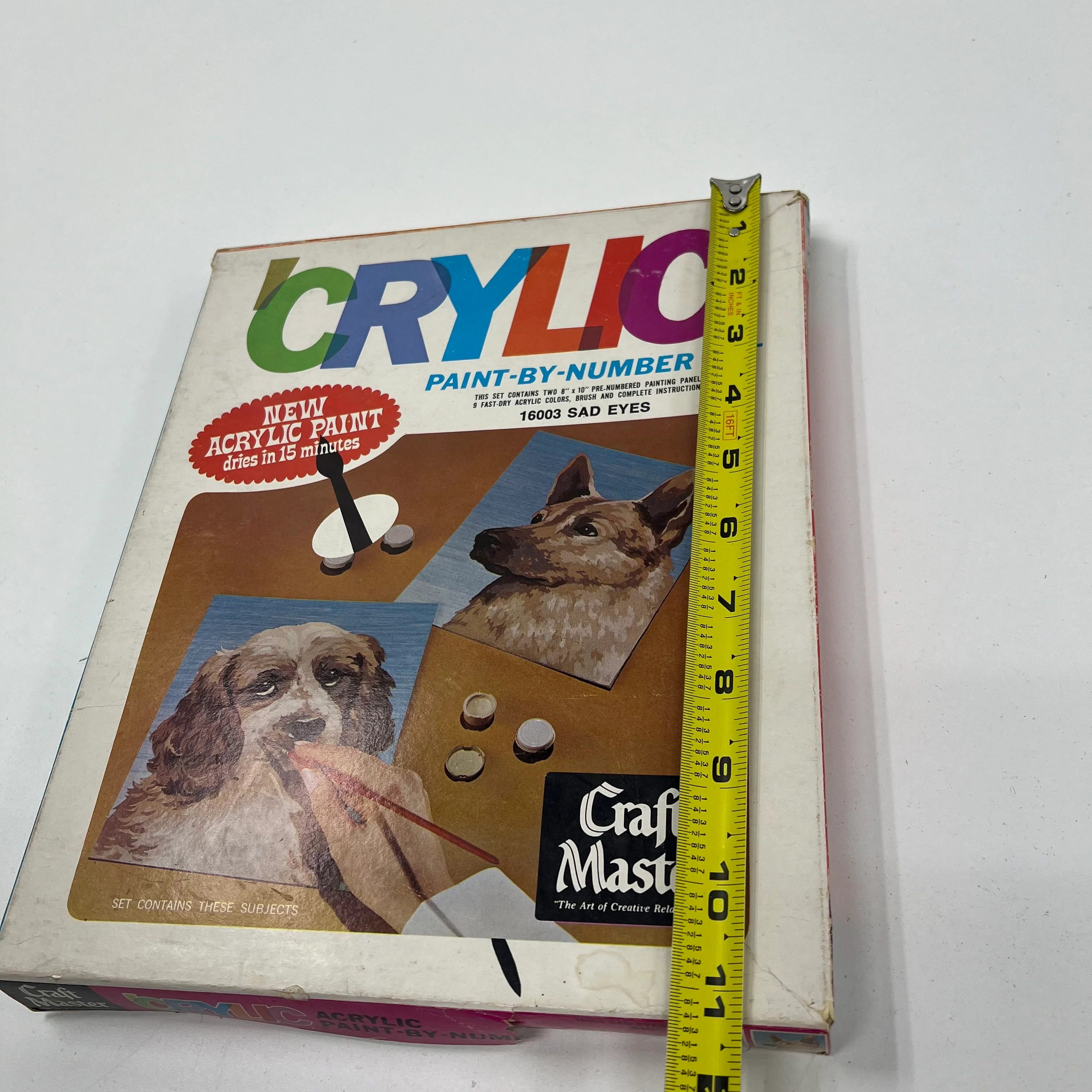 Vintage Craft Master 'Crylic Paint By Number Set Dogs Incomplete - Image 7
