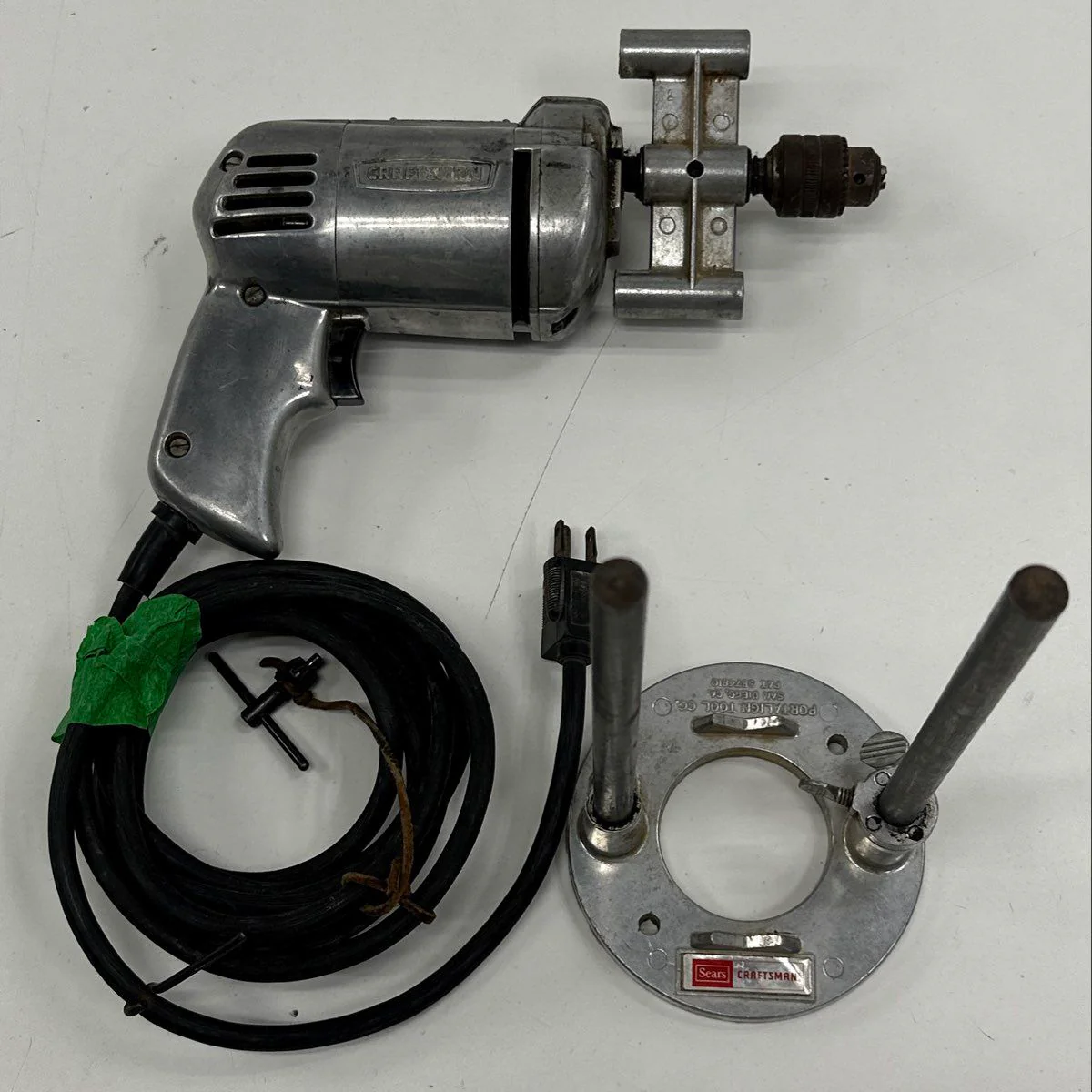 Vintage Craftsman Aluminum Power Drill with Portalign Drill Guide Kit