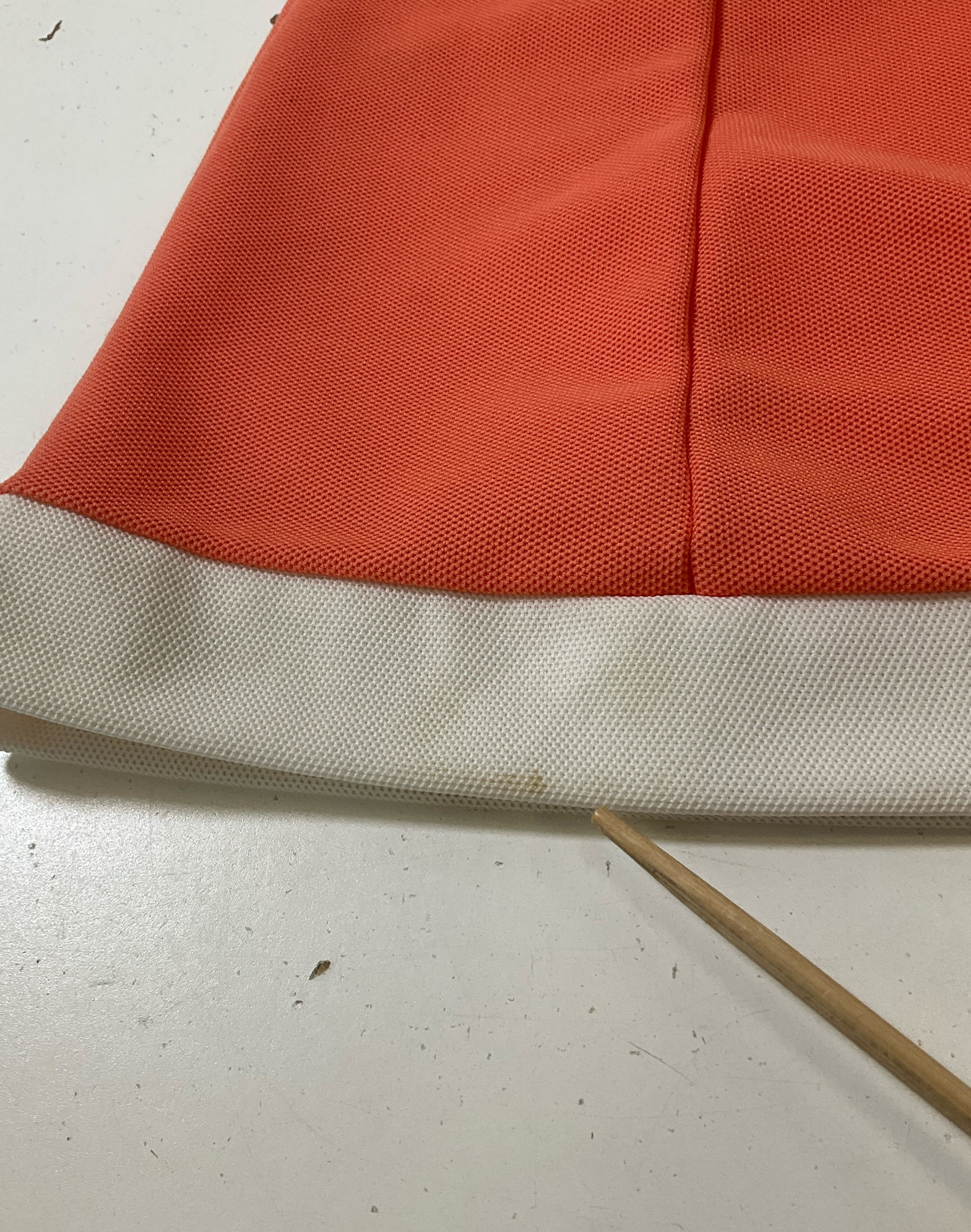 Vintage Girl's Orange Puff Sleeve Polyester Dress White Ruffle Trim Sz 28 Chest - Image 5
