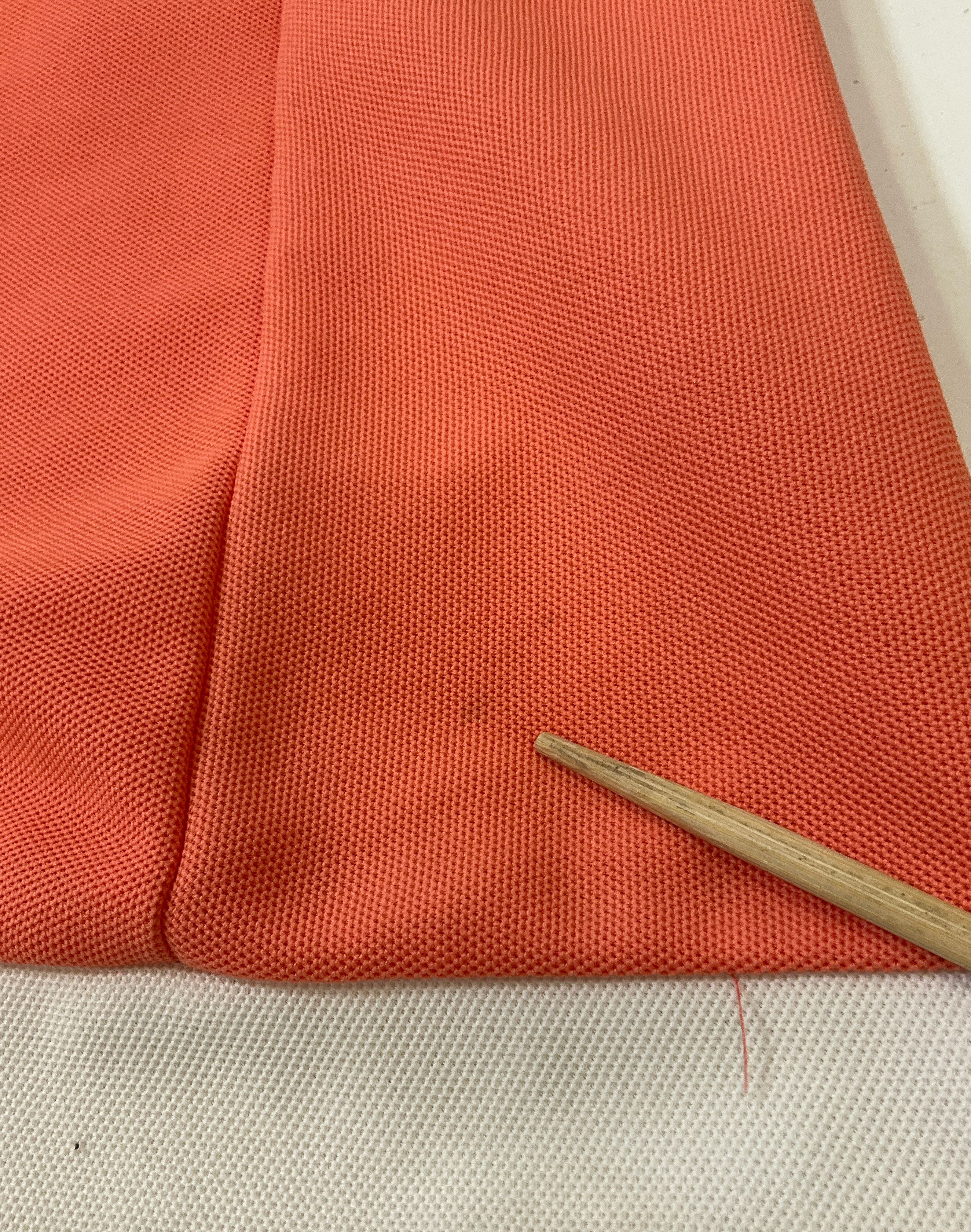 Vintage Girl's Orange Puff Sleeve Polyester Dress White Ruffle Trim Sz 28 Chest - Image 6
