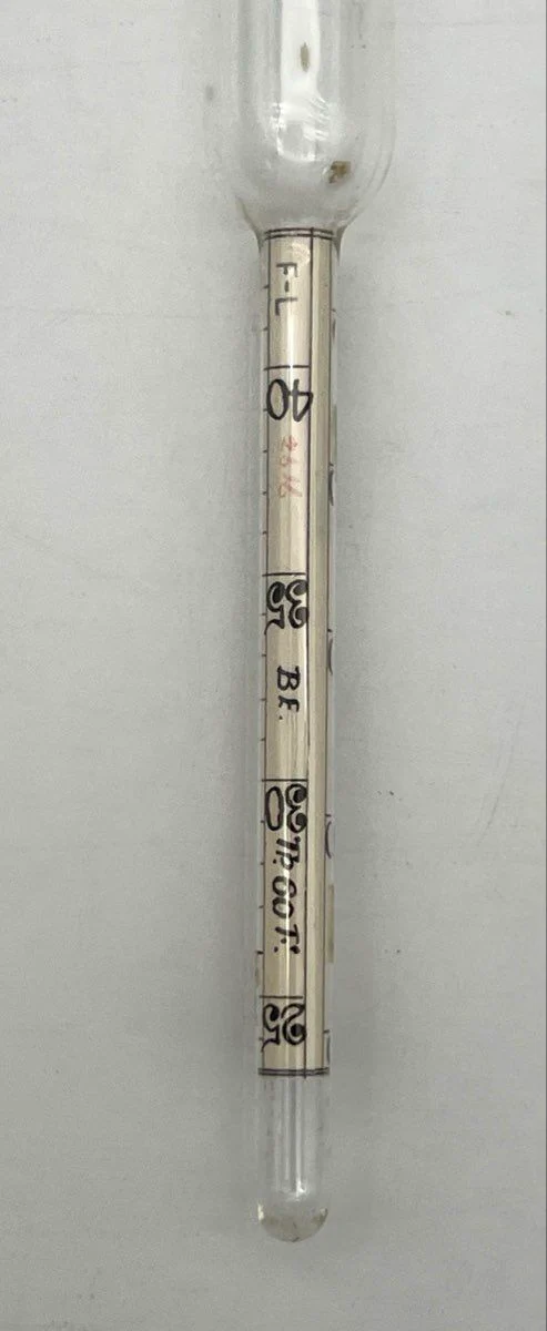Vintage Glass Hydrometer Scientific Tester Specific Gravity Baumé Scale 6.5" - Image 4