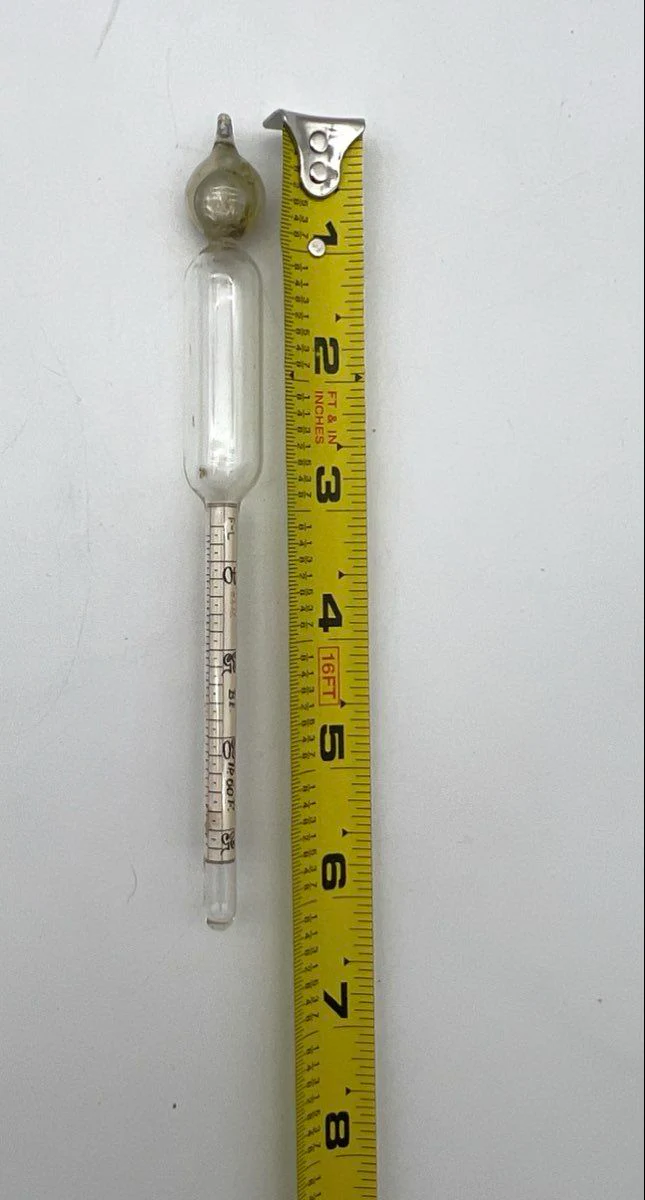 Vintage Glass Hydrometer Scientific Tester Specific Gravity Baumé Scale 6.5" - Image 5