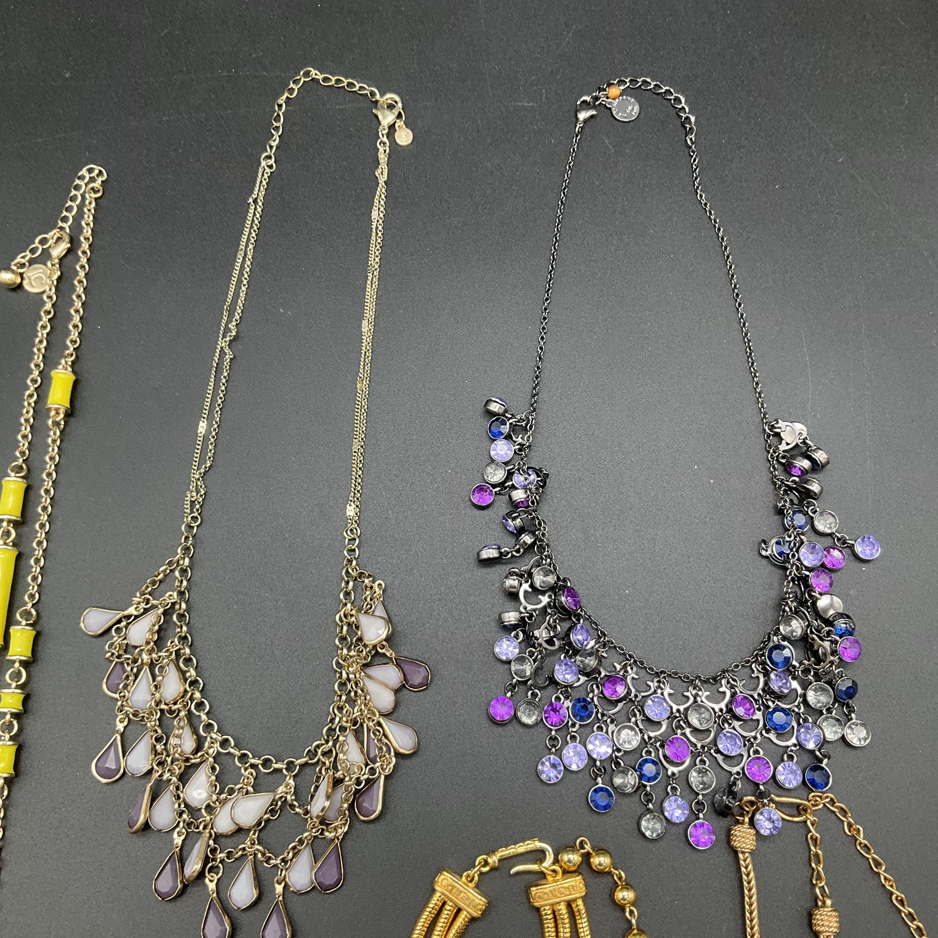 Vintage Liz Claiborne Jewelry Lot 8pc Necklaces Earrings Gold Silver Tone - Image 4