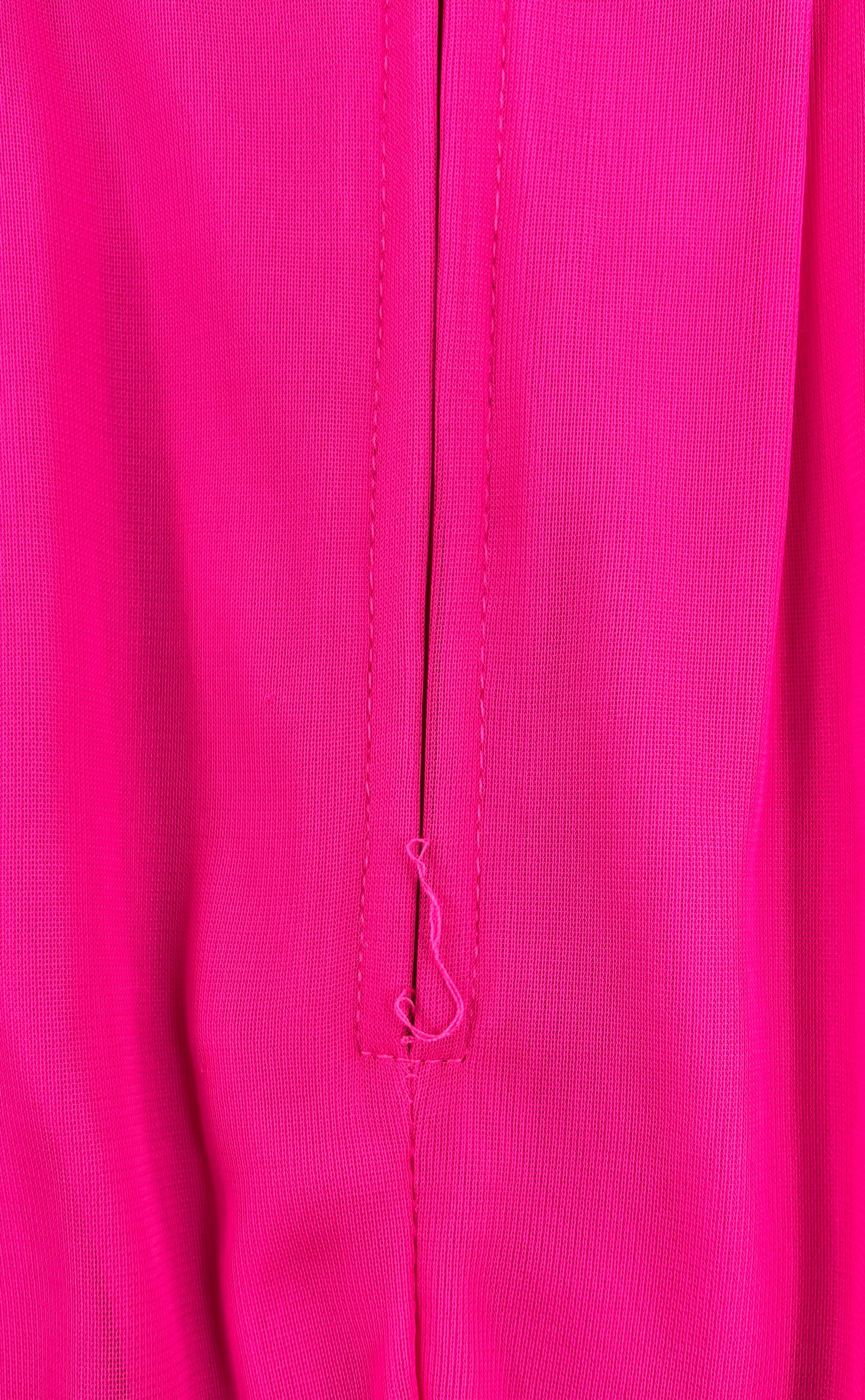 VTG Y2K Junior's City Triangles Hot Pink Beaded Hi-Lo Homecoming Dress - Size 9 - Image 7