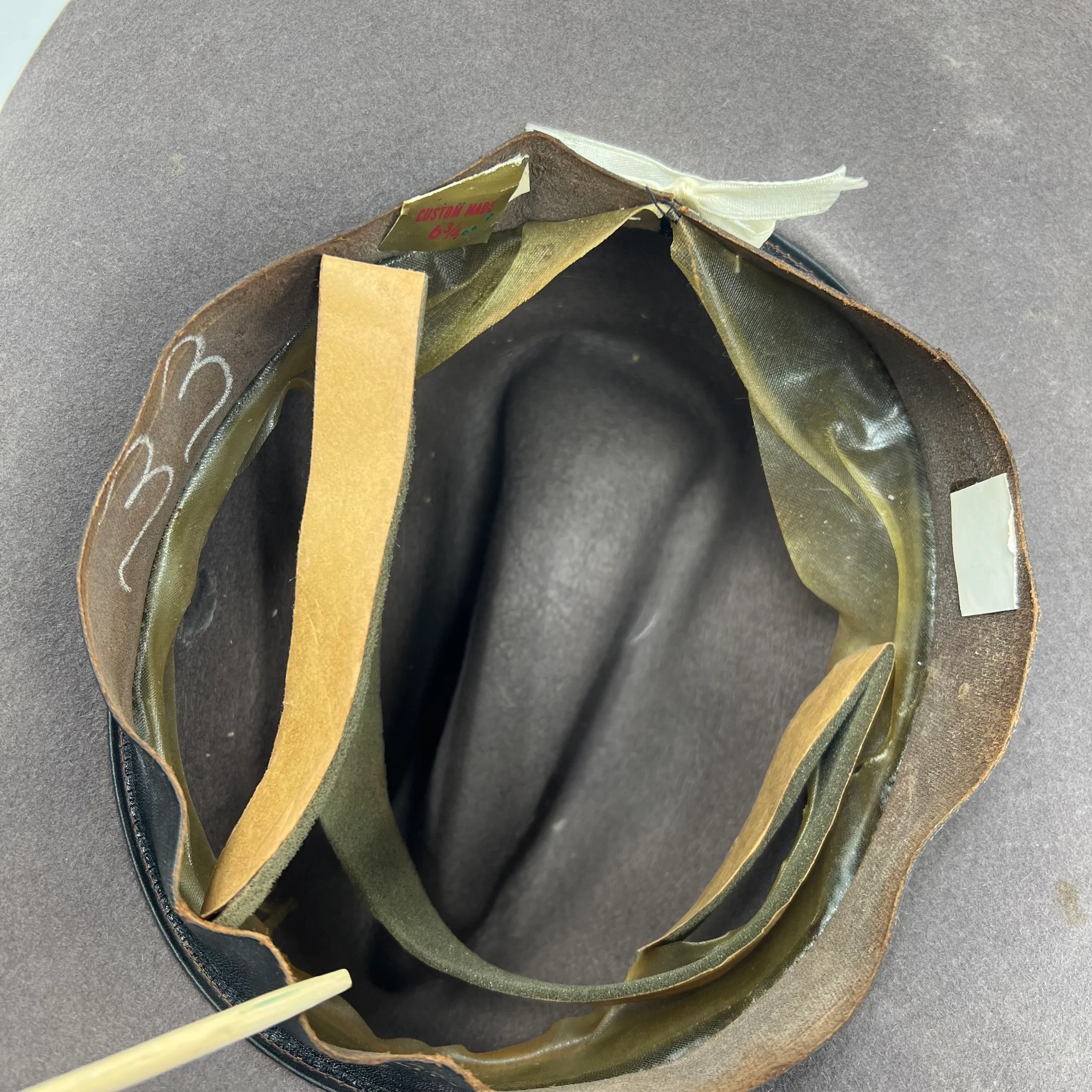 West Texas Western Wear Gray Hat XXXXX Quality Wool Size 6 3/4 *Repairs Needed - Image 12
