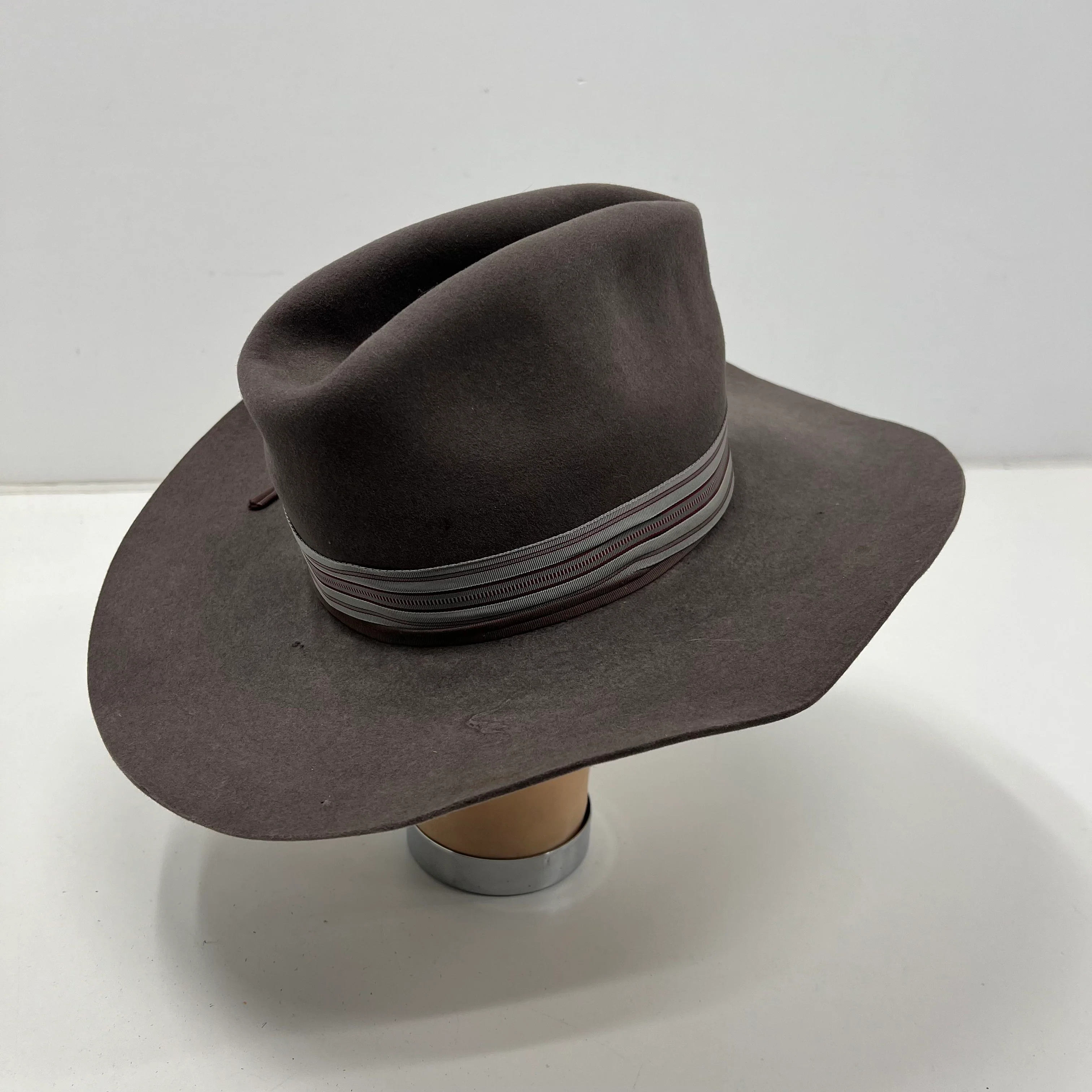 West Texas Western Wear Gray Hat XXXXX Quality Wool Size 6 3/4 *Repairs Needed - Image 3