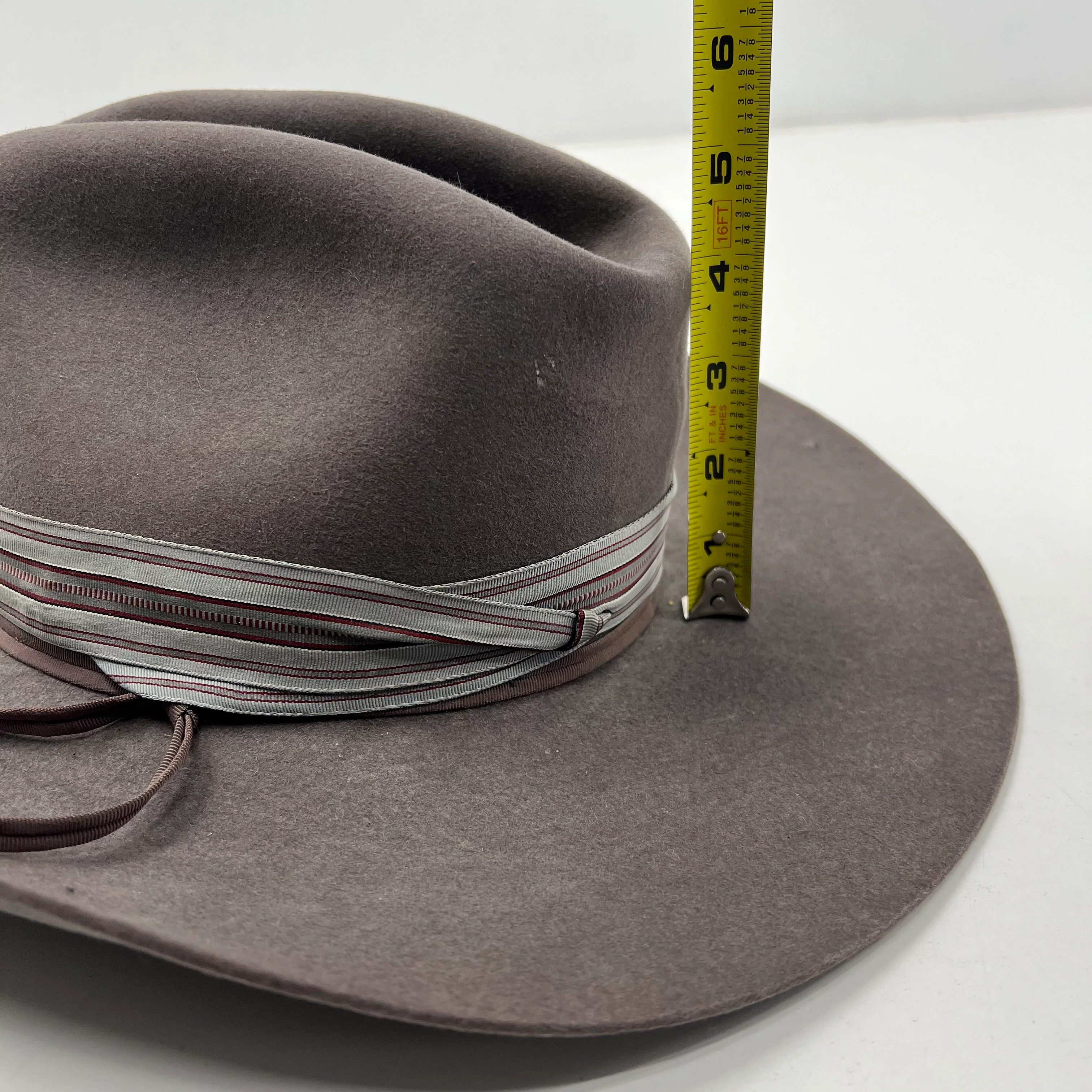 West Texas Western Wear Gray Hat XXXXX Quality Wool Size 6 3/4 *Repairs Needed - Image 8