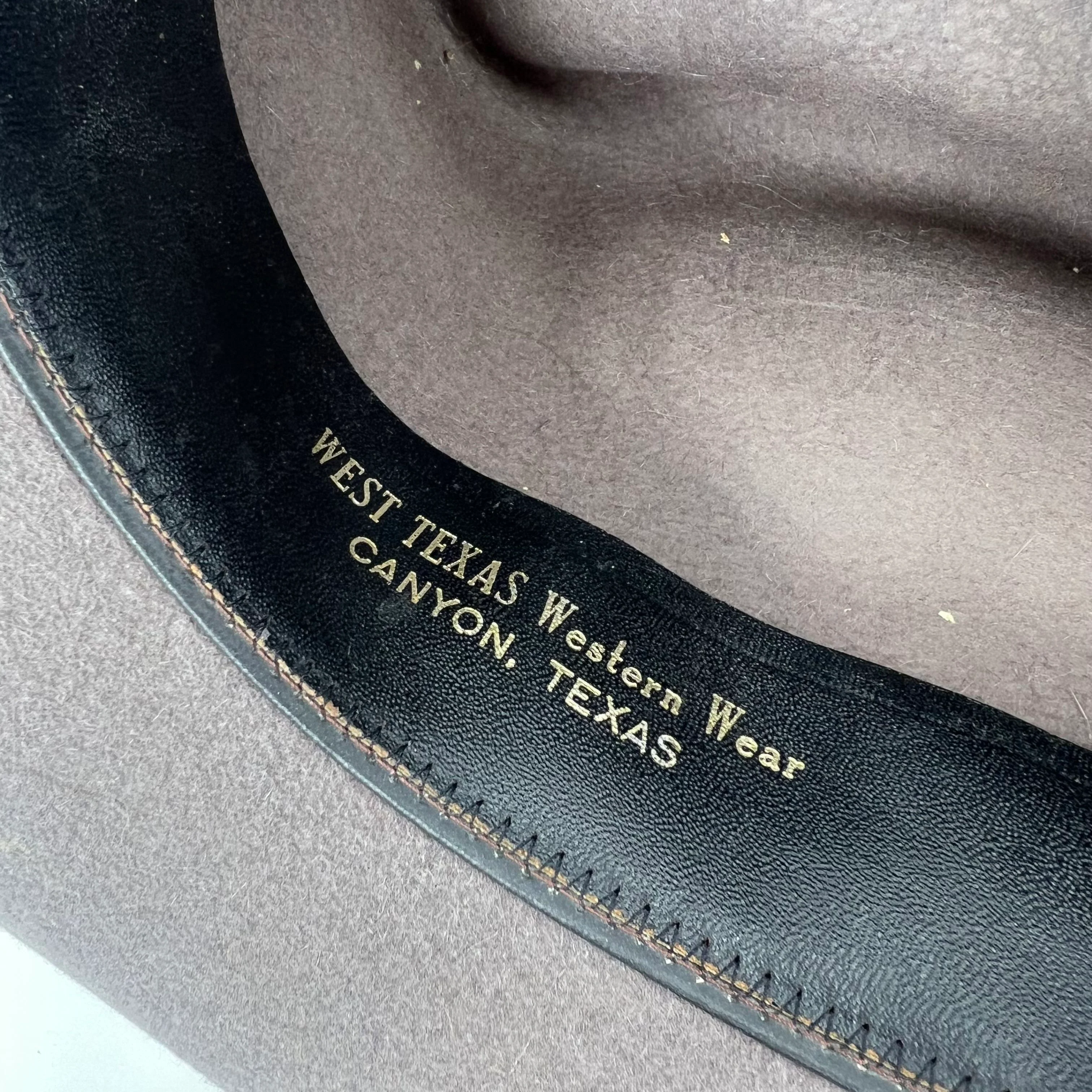 West Texas Western Wear Gray Hat XXXXX Quality Wool Size 6 3/4 *Repairs Needed - Image 9