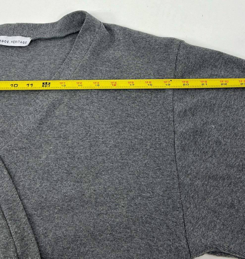 Women's Legoe. Grey Ribbed Knit Maternity Wrap Longline Sweater - Size 1 - Image 3