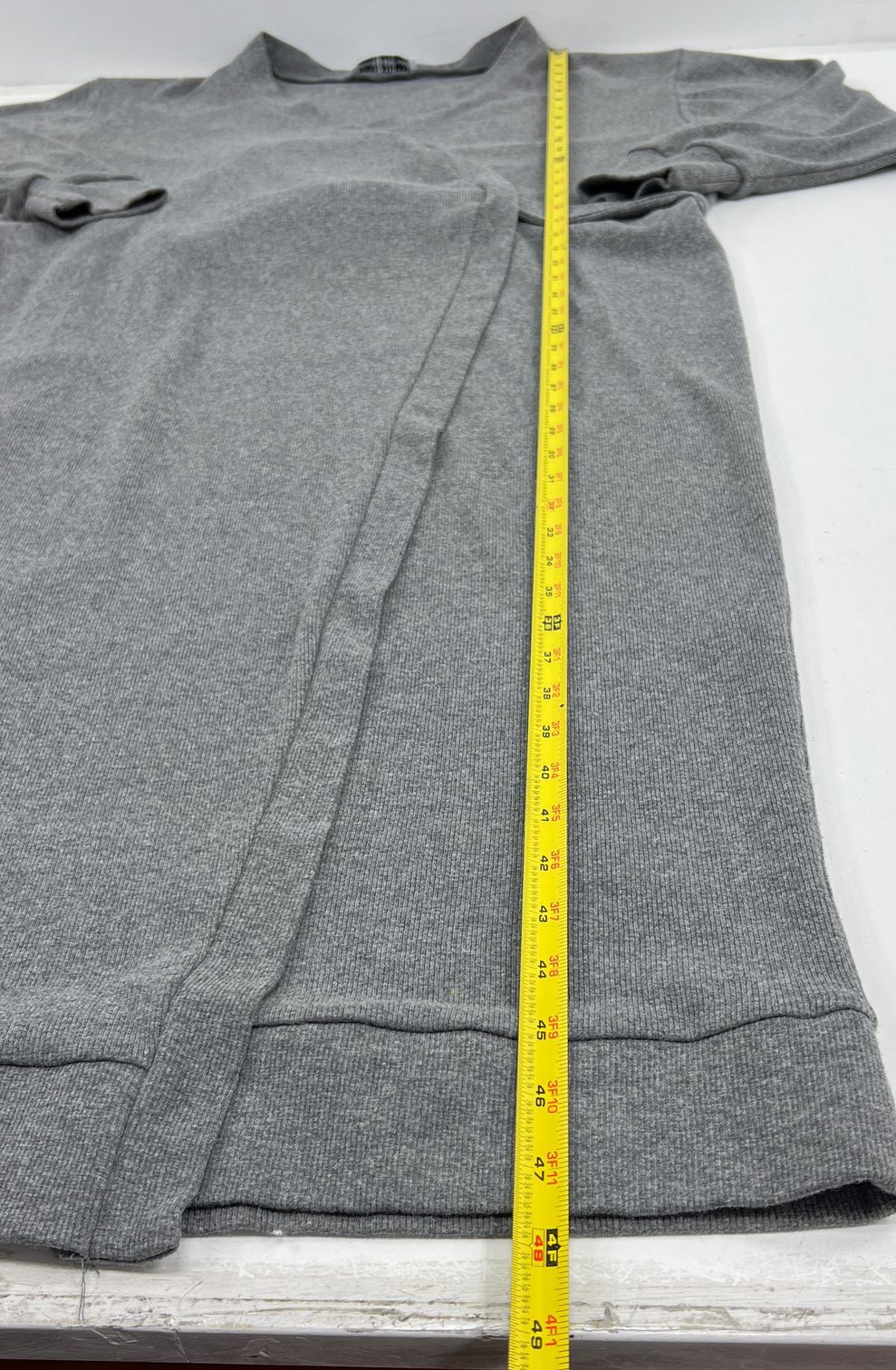 Women's Legoe. Grey Ribbed Knit Maternity Wrap Longline Sweater - Size 1 - Image 6