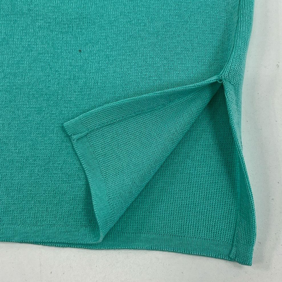 Women's Ming Wang Teal Knit Black Accent Tank Top 100% Acrylic - Size Large - Image 10